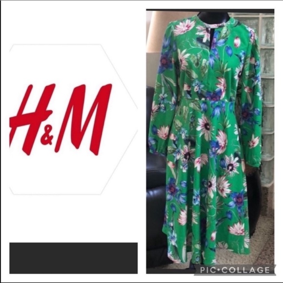 H&M Green Floral Midi Dress - Picture 2 of 6